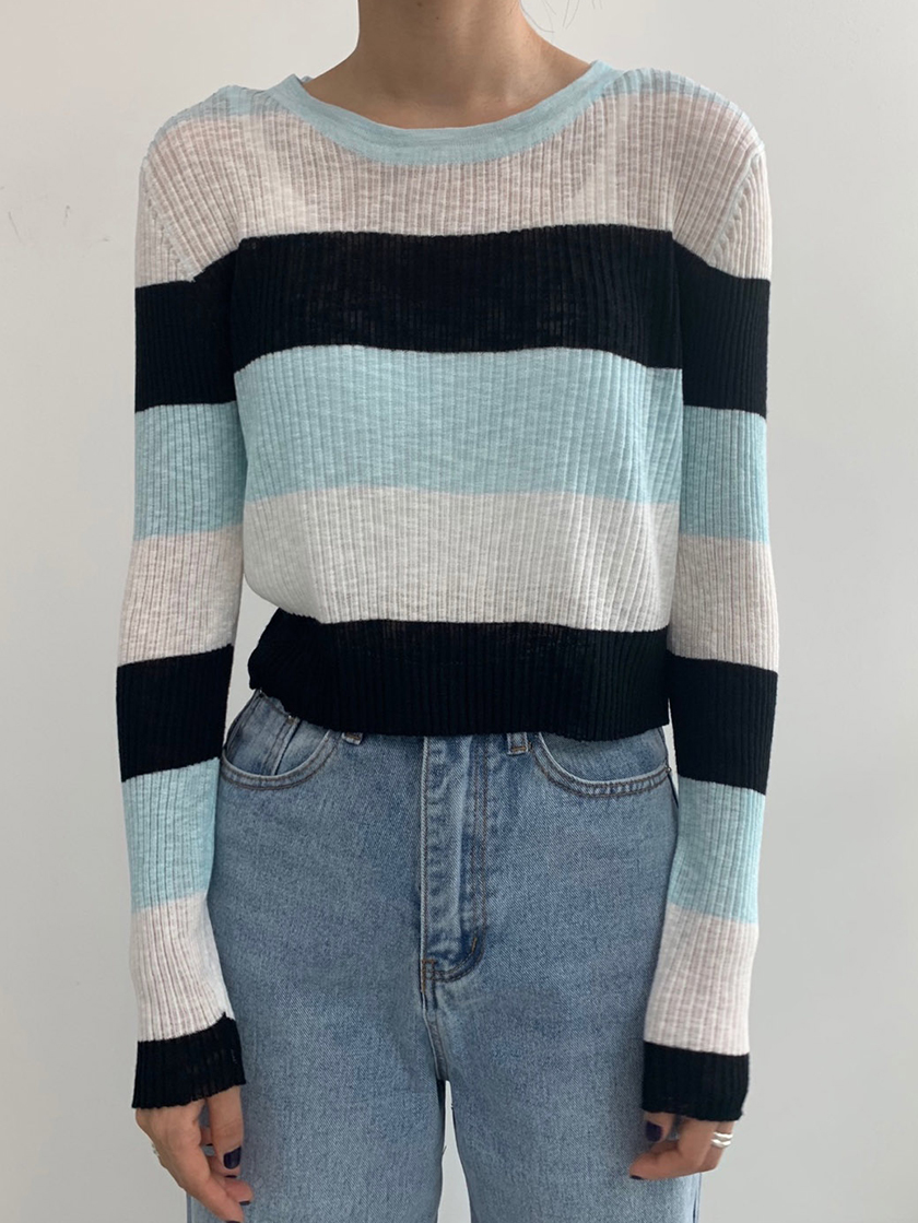 stripe pastel knit (2color)