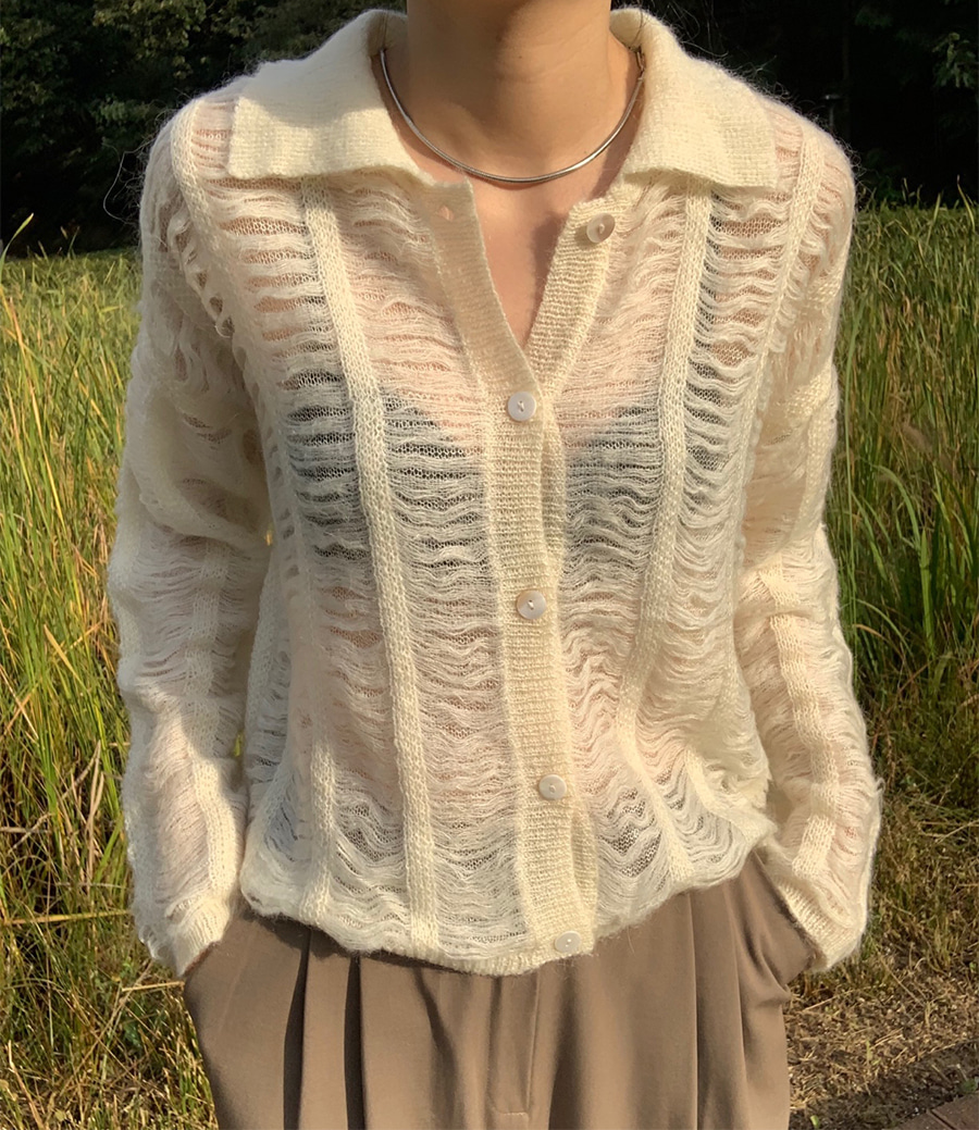 pastry see-through cardigan (3color)