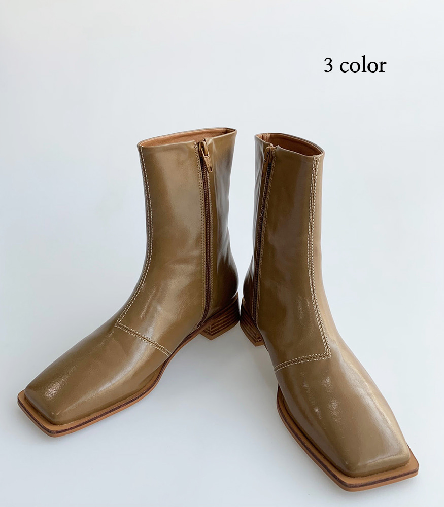 stitch square toe boots (3color)