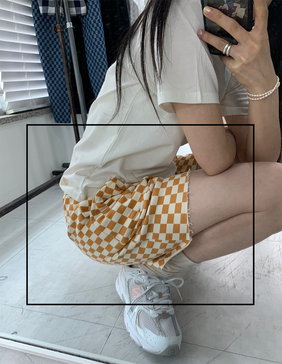 checkerboard half-pants (3color)