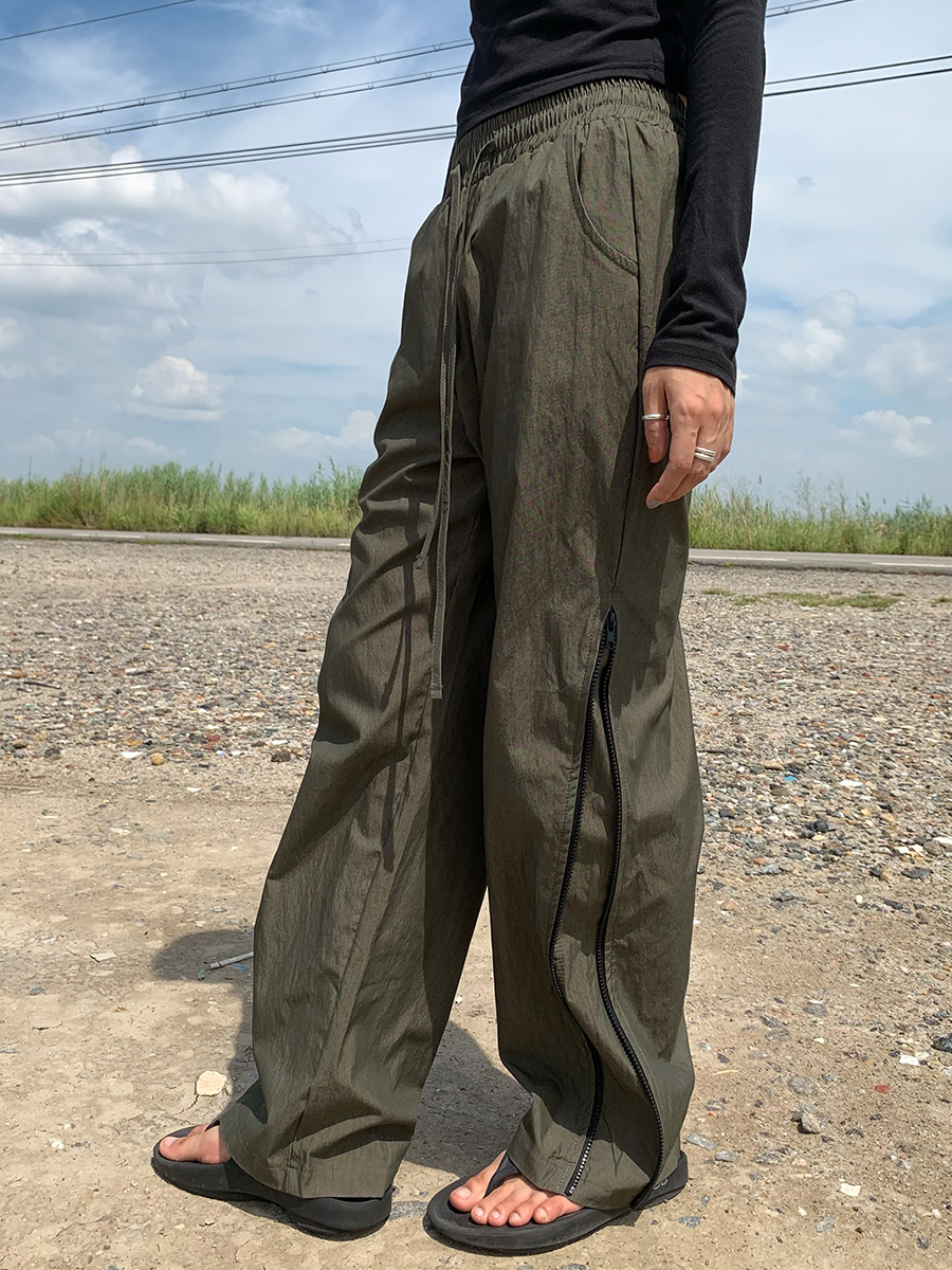 Side zip pants (2color)