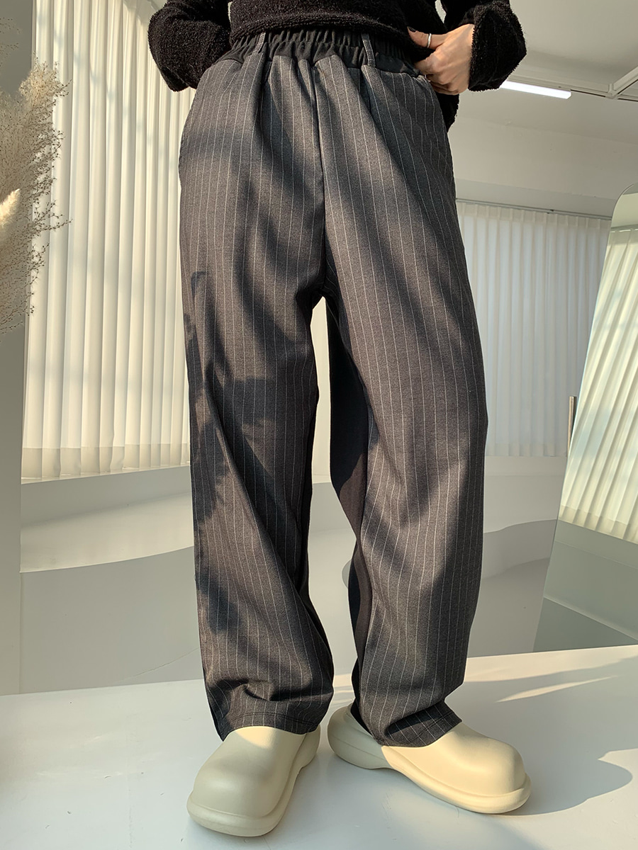 Half stripe pants (2color)