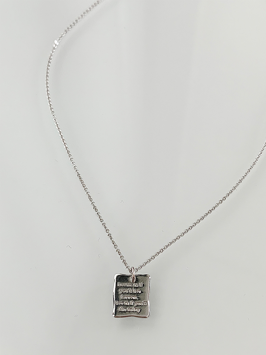 Lettering square necklace