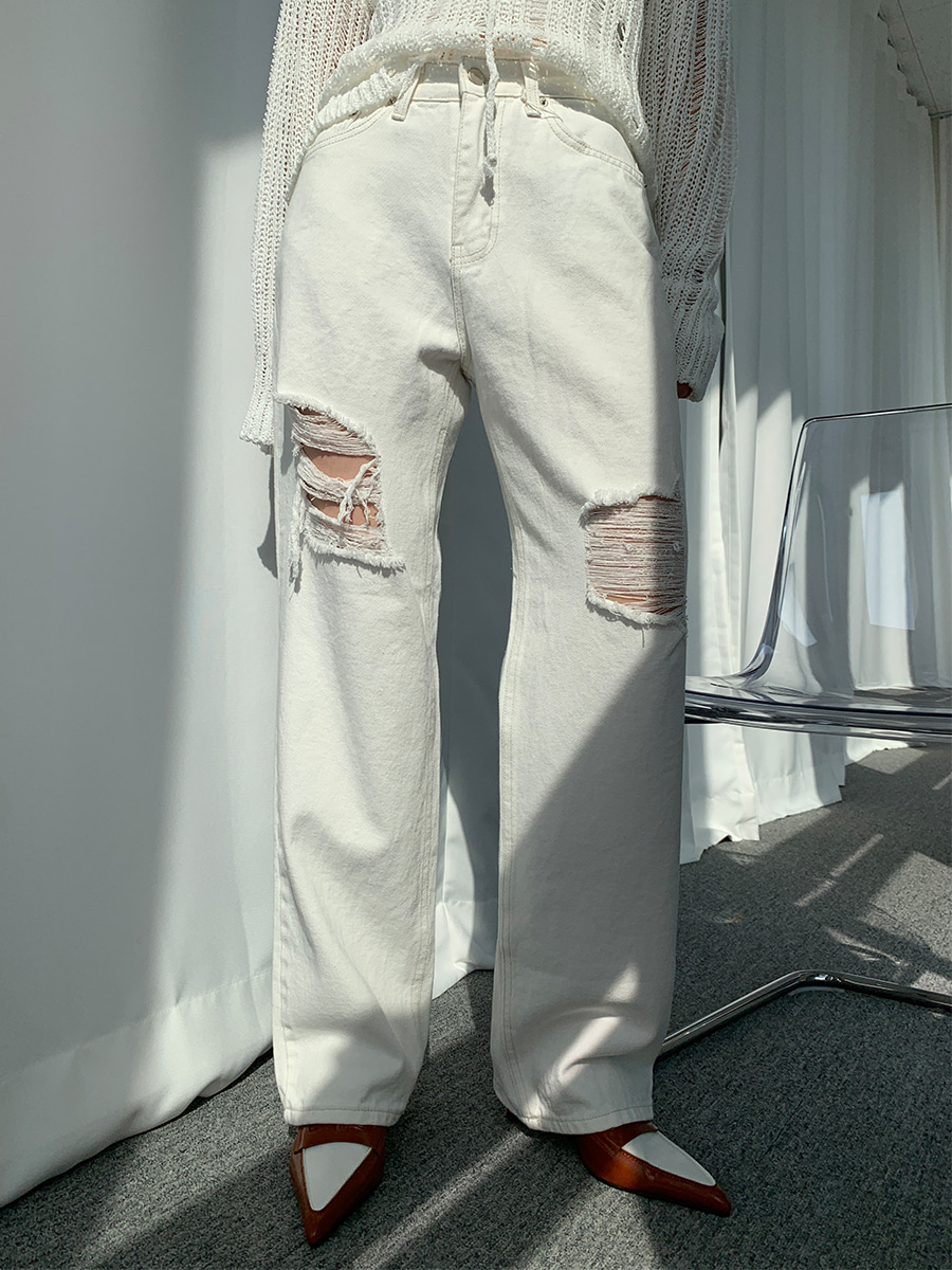 Damaged white pants