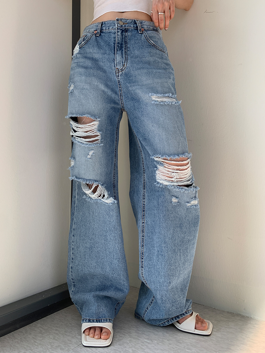 Basic damaged jeans