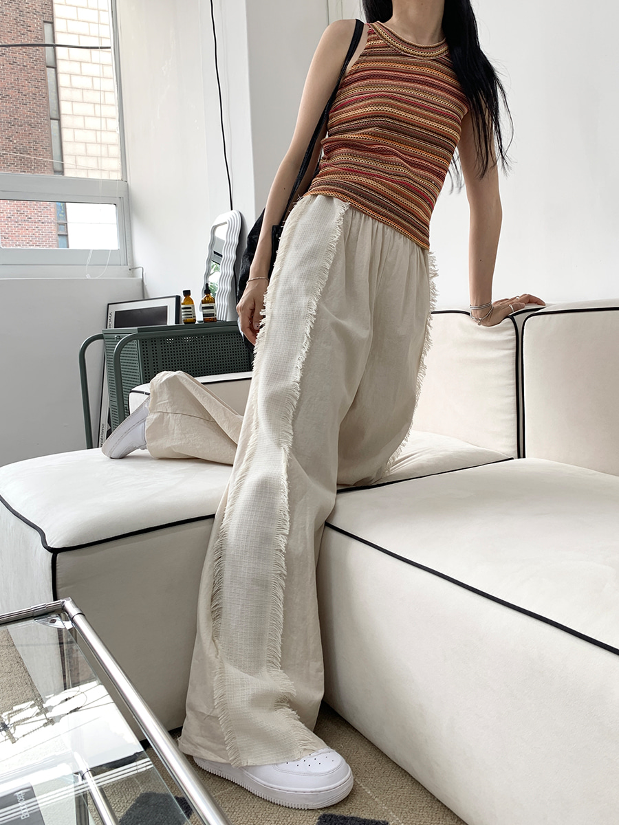 Tweed line pants (2color)