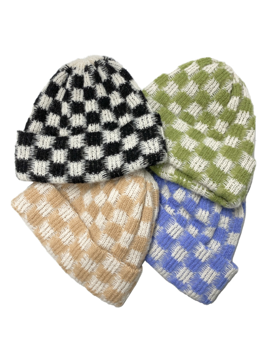 [BEST]Checker wool beanie (4color)
